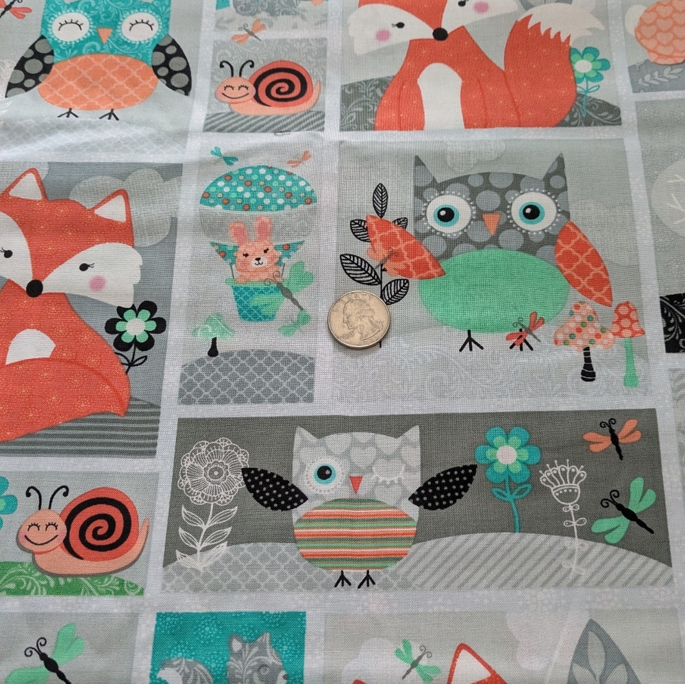 Owl's Woodland Adventure Cotton Fabric By The Yard